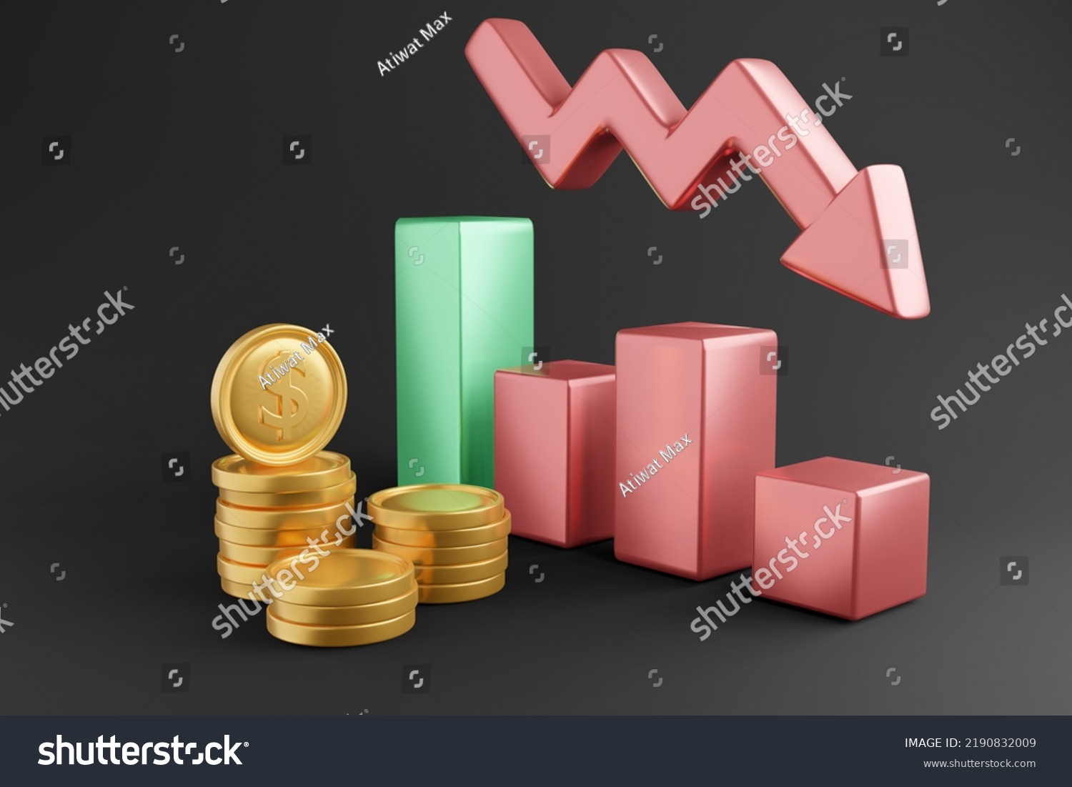 Financial Stock Chart Down Bearish Trend Stock Illustration 2190832009 ...