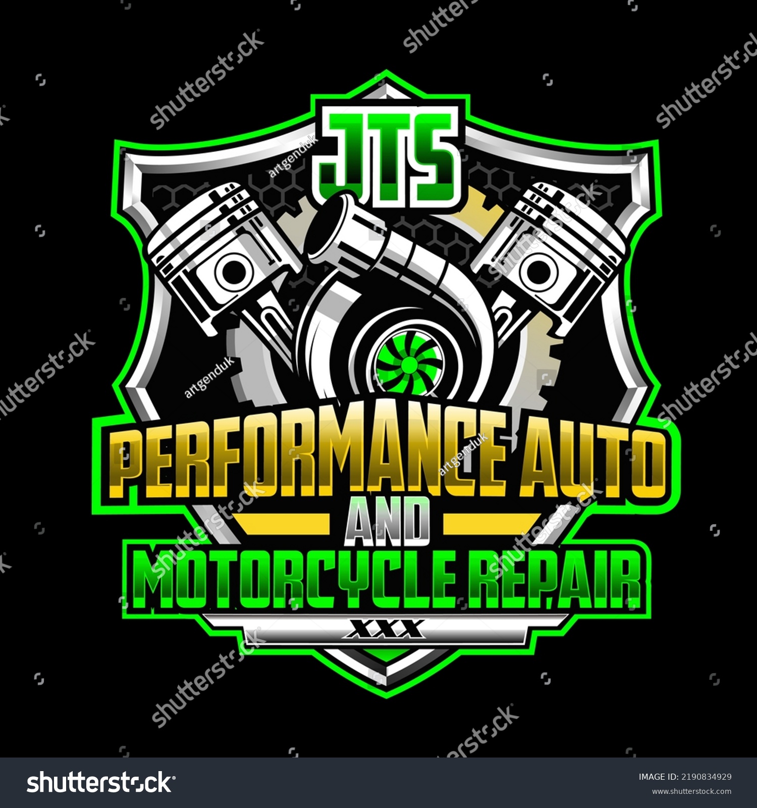 Logo Design Piston Turbo Engine Stock Vector (Royalty Free) 2190834929 ...