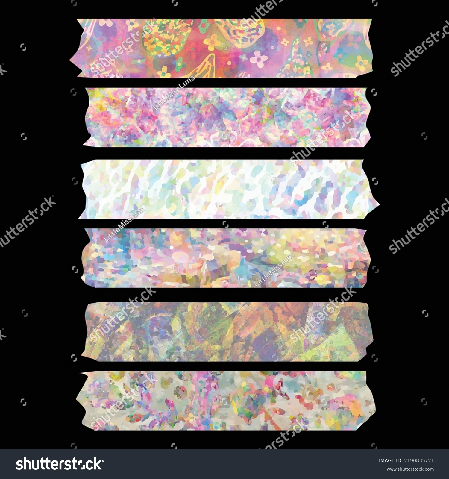 Washi Tapes Abstract Art Style Wallpaper Stock Vector (Royalty Free