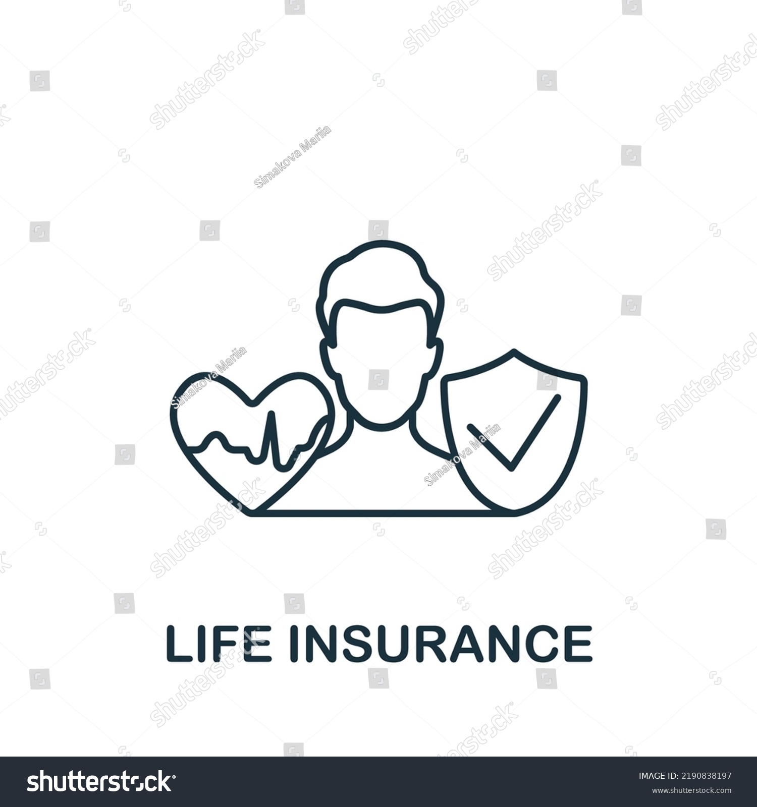 Life Insurance Icon Line Simple Insurance Stock Vector (Royalty Free ...