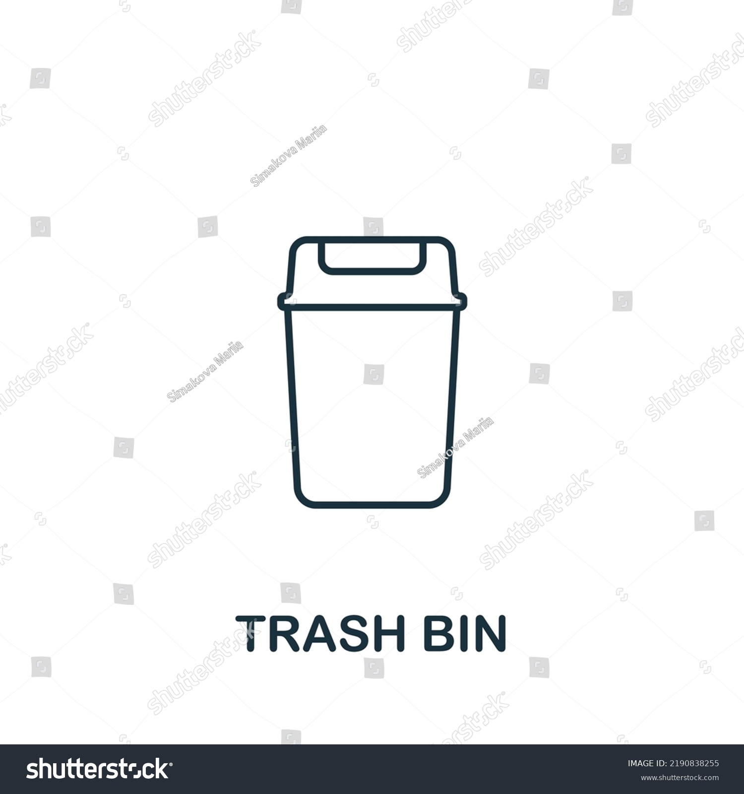 Trash Bin Icon Line Simple Icon Stock Vector Royalty Free 2190838255   Stock Vector Trash Bin Icon Line Simple Icon For Templates Web Design And Infographics 2190838255 