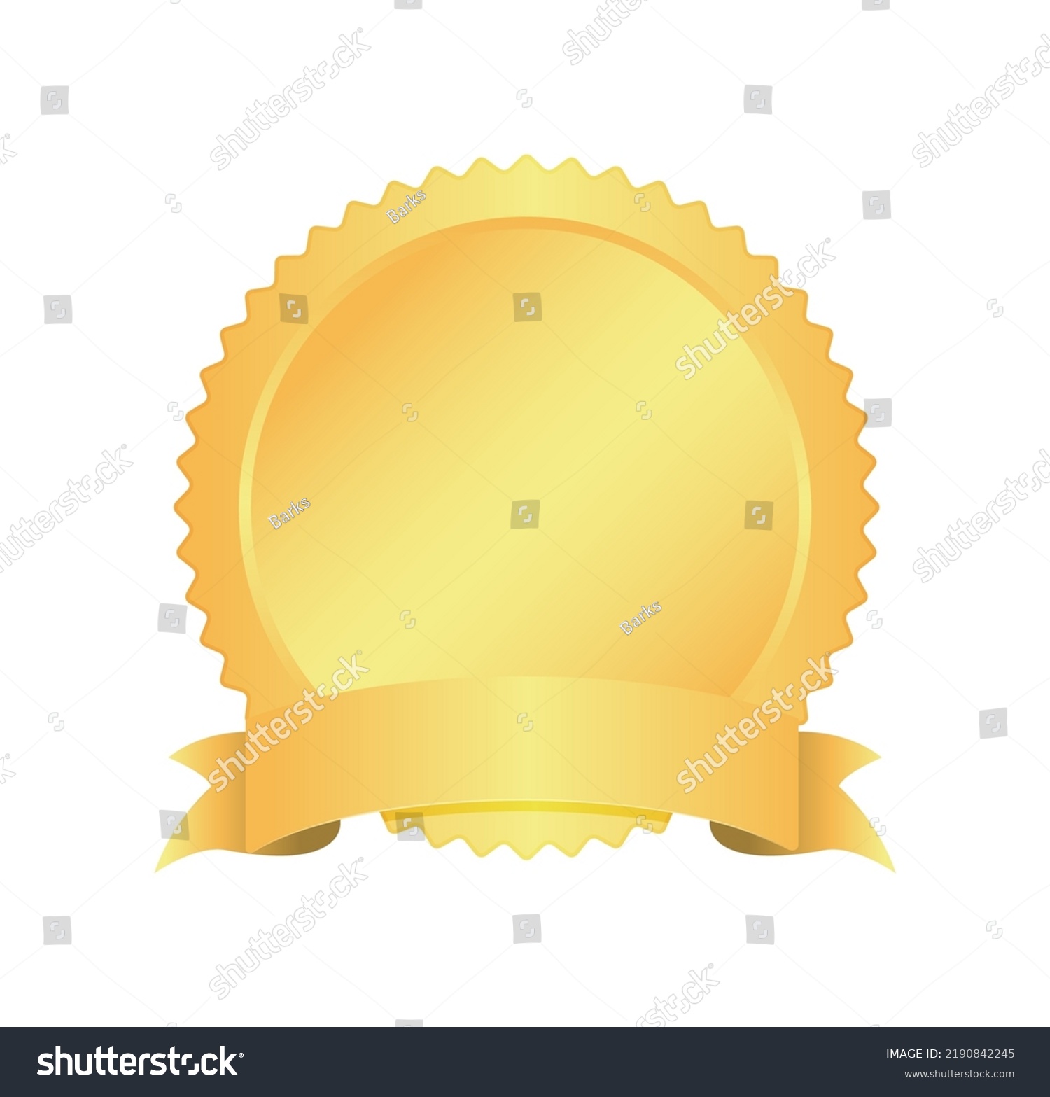 Medal Ribbon Template Vector Illustration Text Stock Vector (Royalty ...