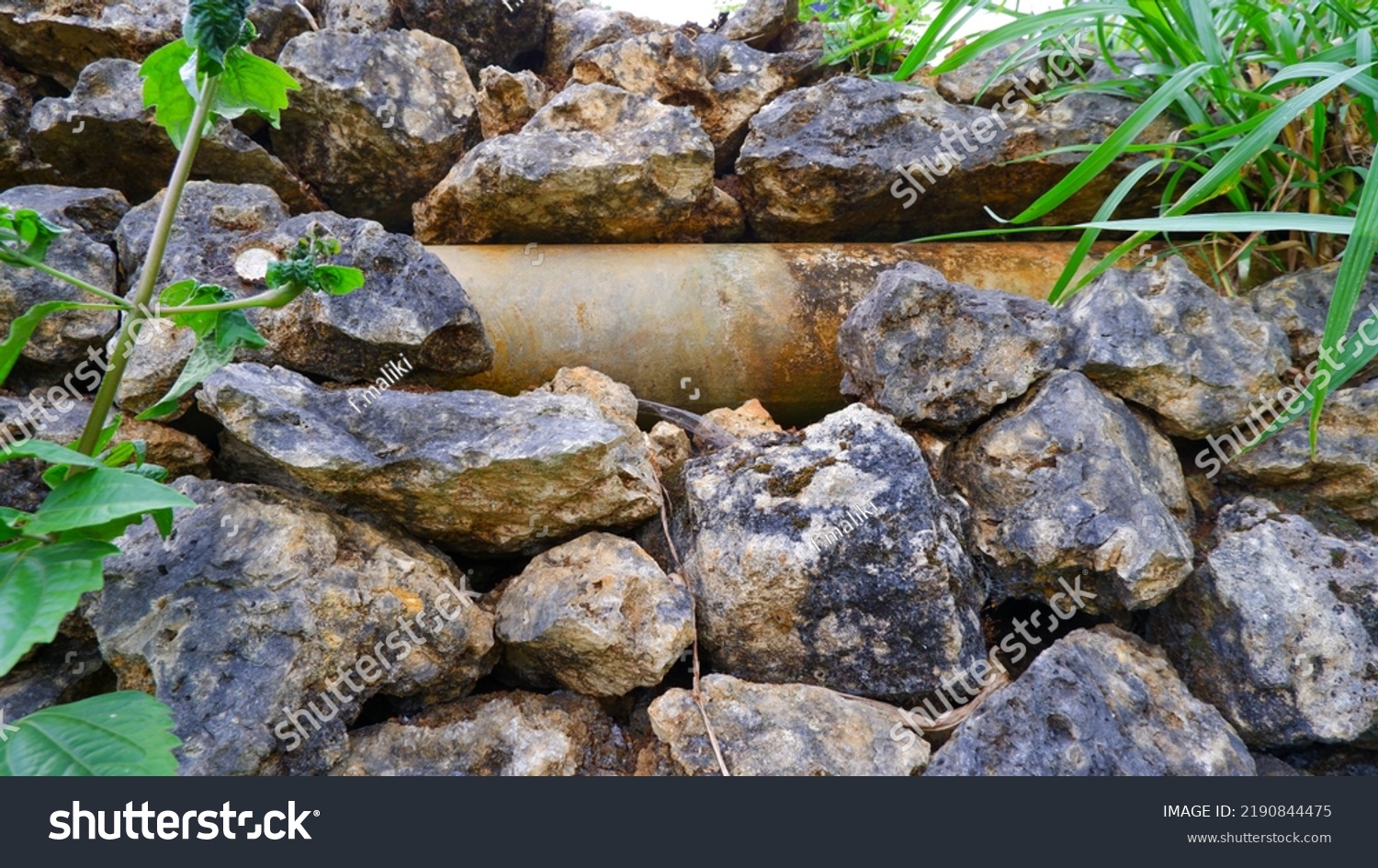 Carbon Steel Pipe Installed On Rock Stock Photo 2190844475 | Shutterstock