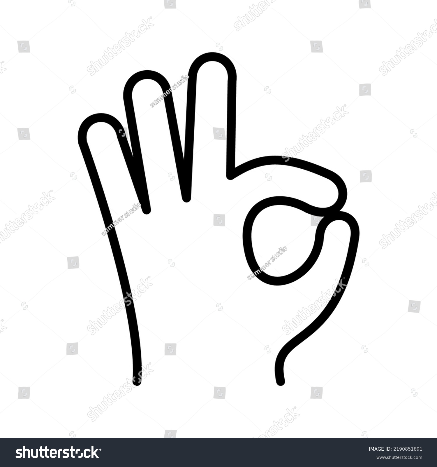 Ok Icon Human Hand Gesture Okay Stock Vector (Royalty Free) 2190851891 ...