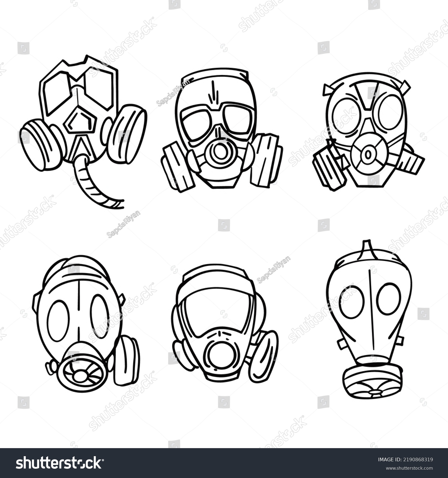 Gas Mask Vector Sketch Illustration Hand Stock Vector (Royalty Free ...