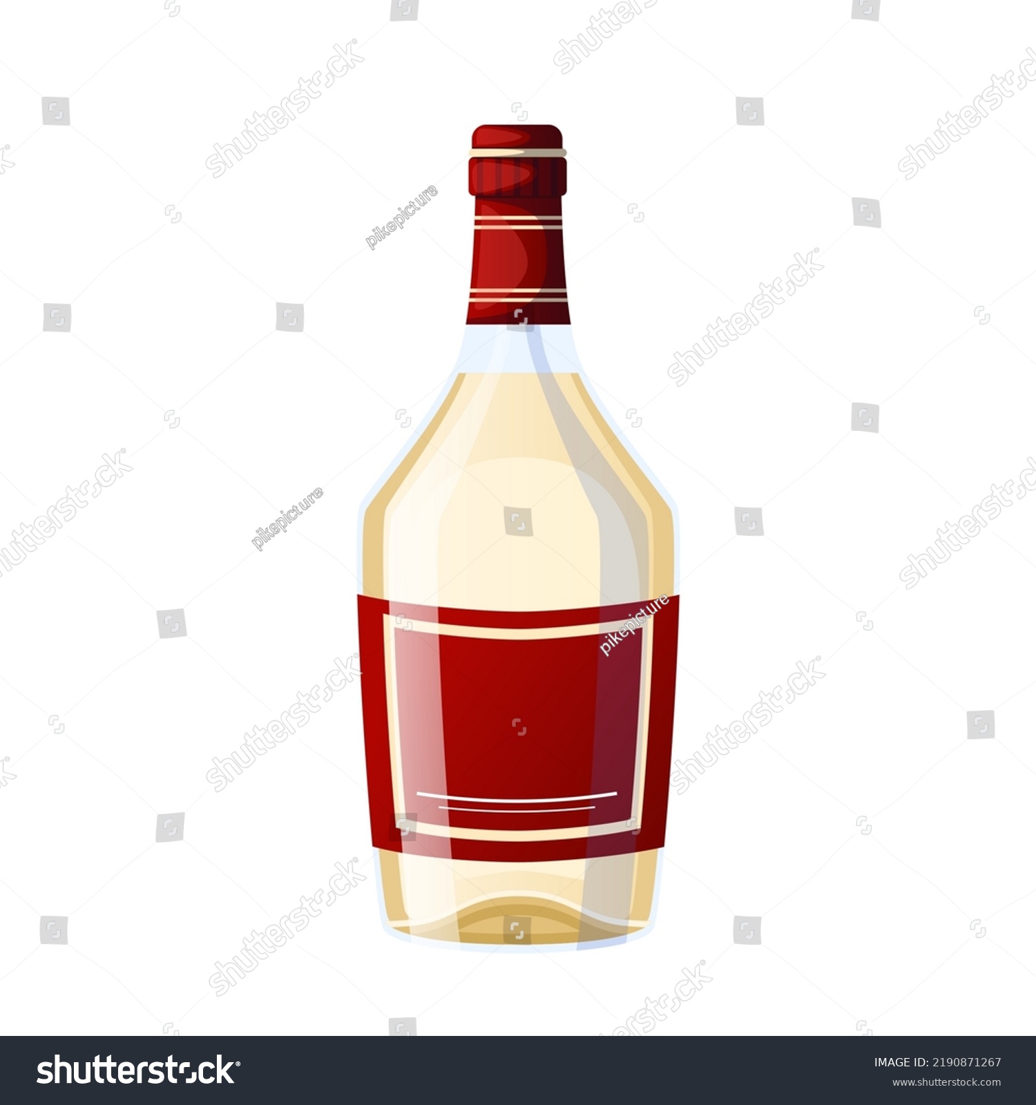 Liquor Bottle Cartoon Alcohol Drink Retro Stock Vector Royalty Free