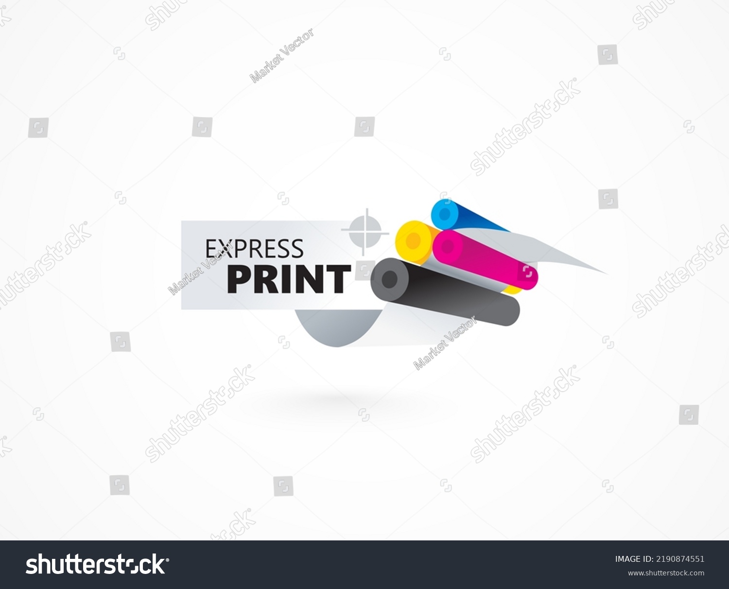 Print Studio Logo Printing Cmyk Ink Stock Vector Royalty Free