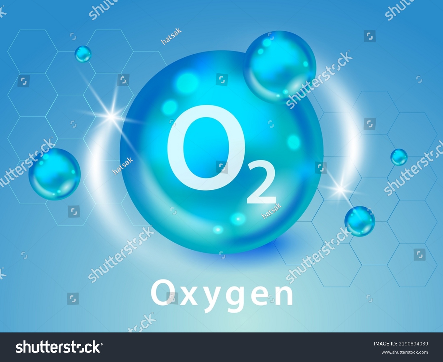 Oxygen O2 Molecule Models Blue Background Stock Vector (Royalty Free ...