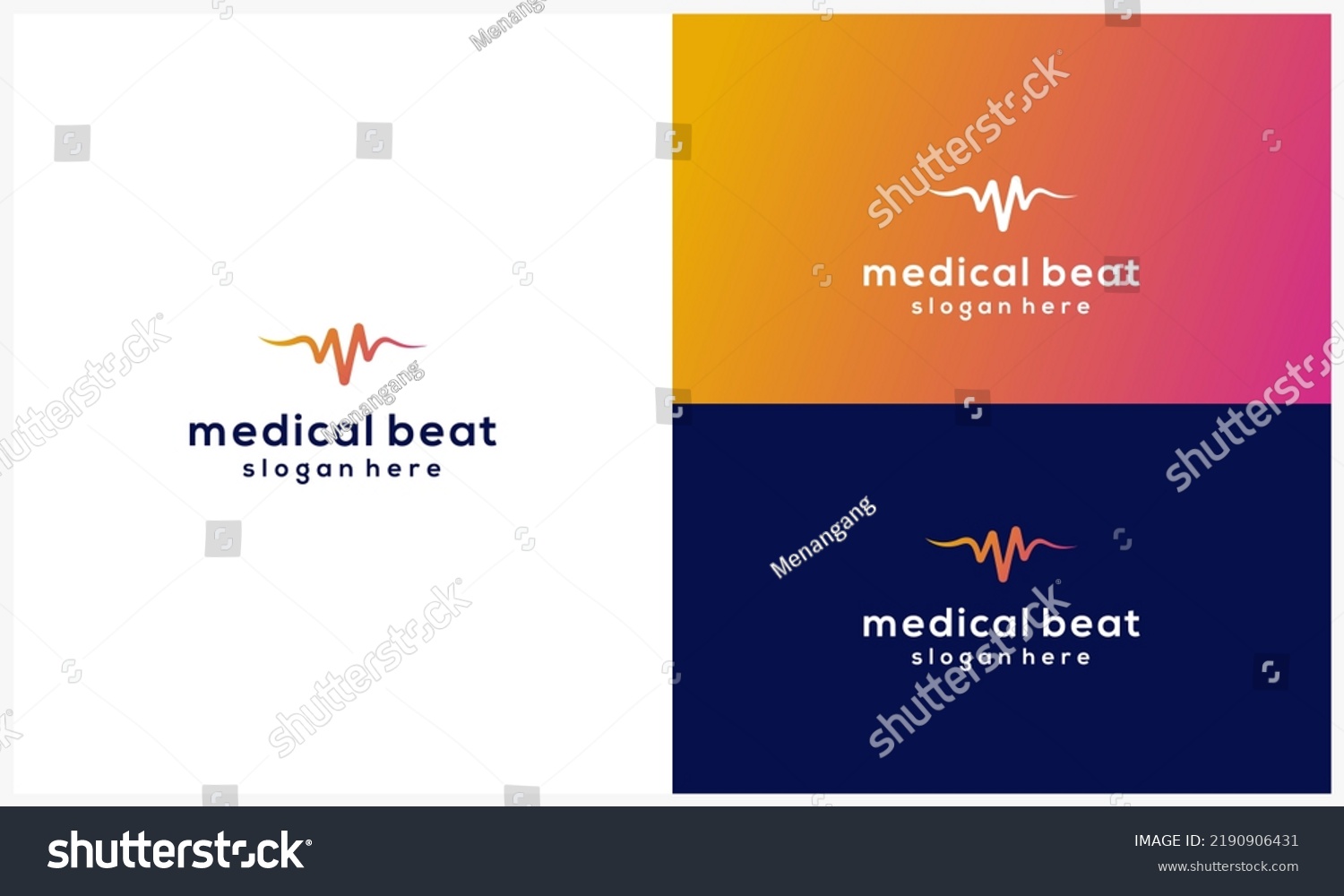 Medical Heart Beat Logo Design Template Stock Vector Royalty Free