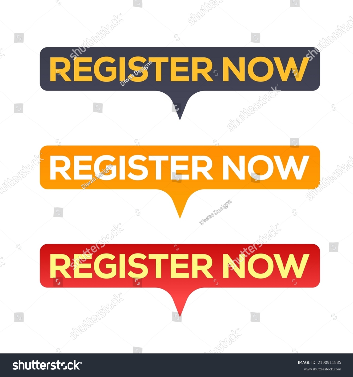 Register Now Button Flat Style Vector Stock Vector (Royalty Free ...