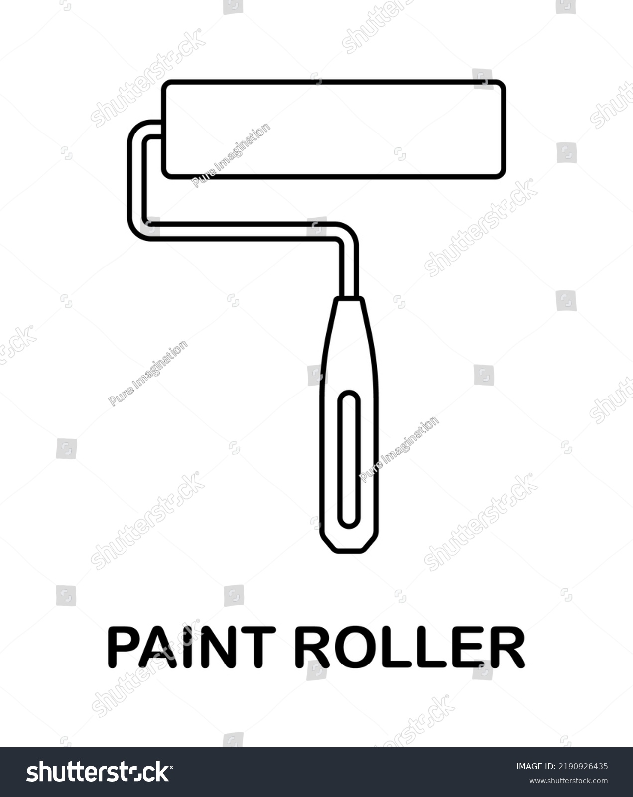 Coloring Page Paint Roller Kids Stock Vector (Royalty Free) 2190926435 ...