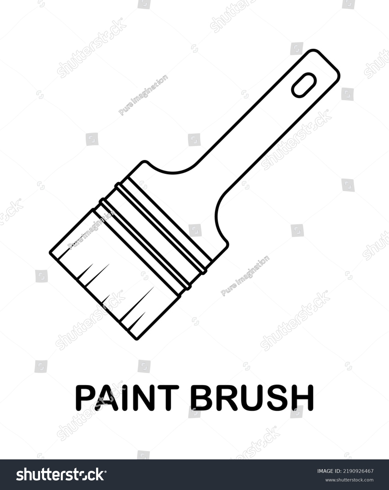 Coloring Page Paint Brush Kids Stock Vector (Royalty Free) 2190926467