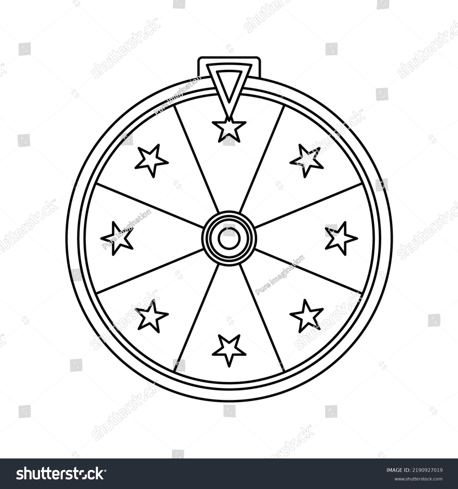 Coloring Page Fortune Wheel Kids Stock Vector (Royalty Free) 2190927019 ...