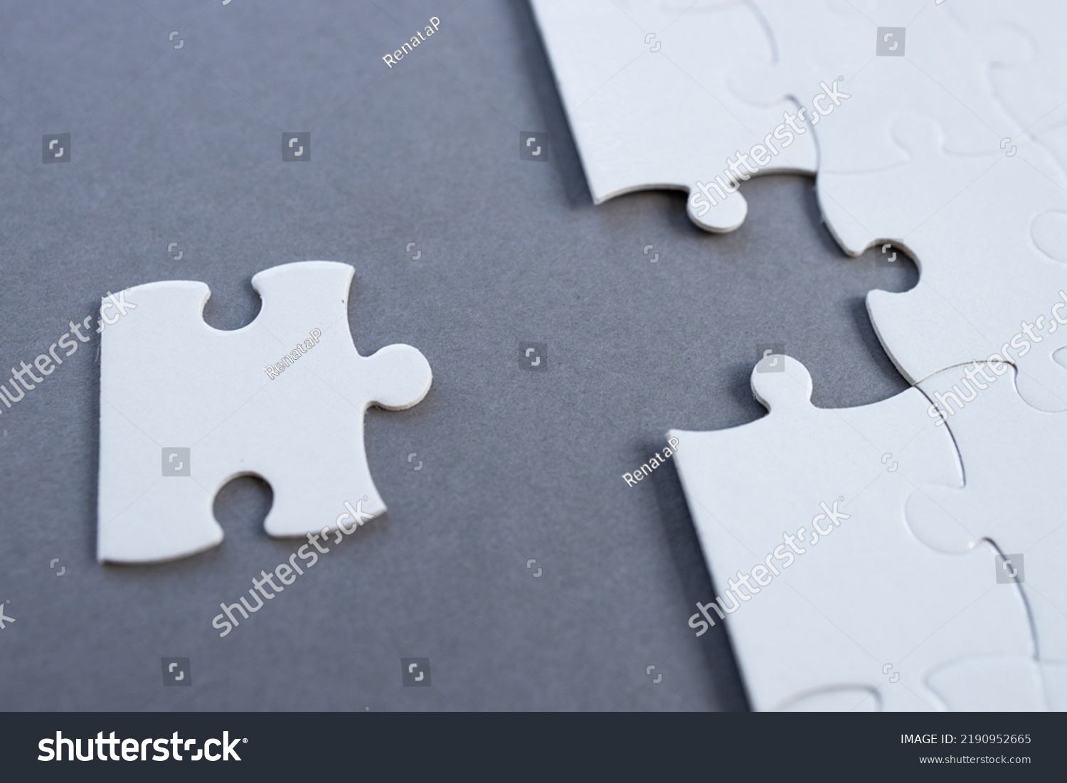 Empty White Jigsaw Puzzle Missing Pieces Stock Photo 2190952665 ...