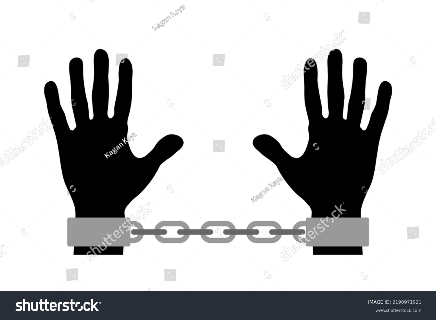 Two Hands Handcuff Chain Symbol Icon Stock Vector (Royalty Free ...