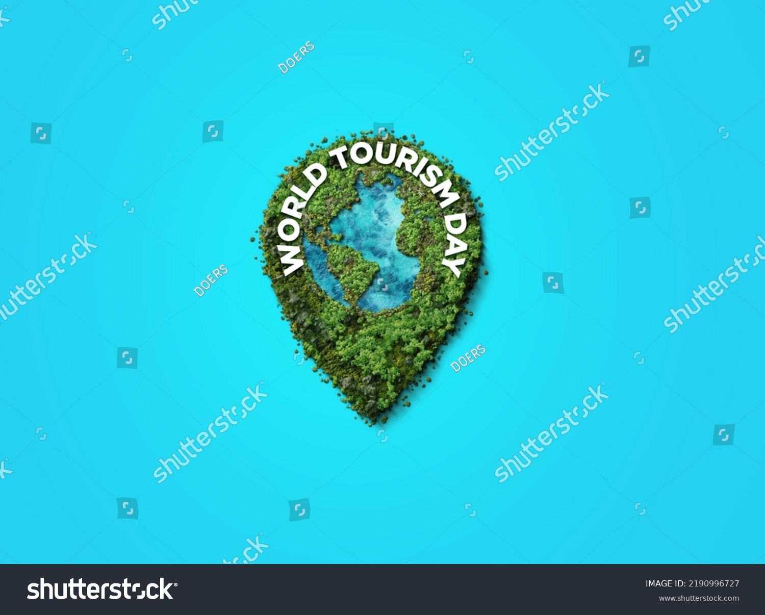 World Tourism Day Creative 3d Concept Stock Illustration 2190996727