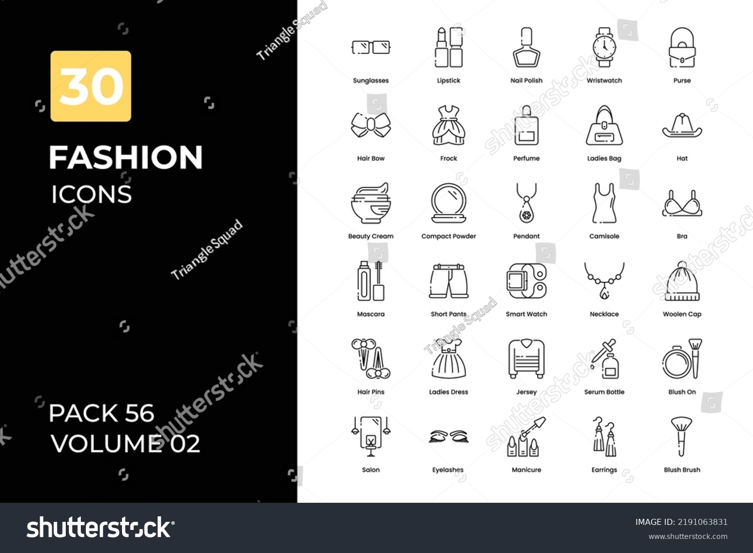 Fashion Icons Collection Set Contains Such Stock Vector Royalty Free