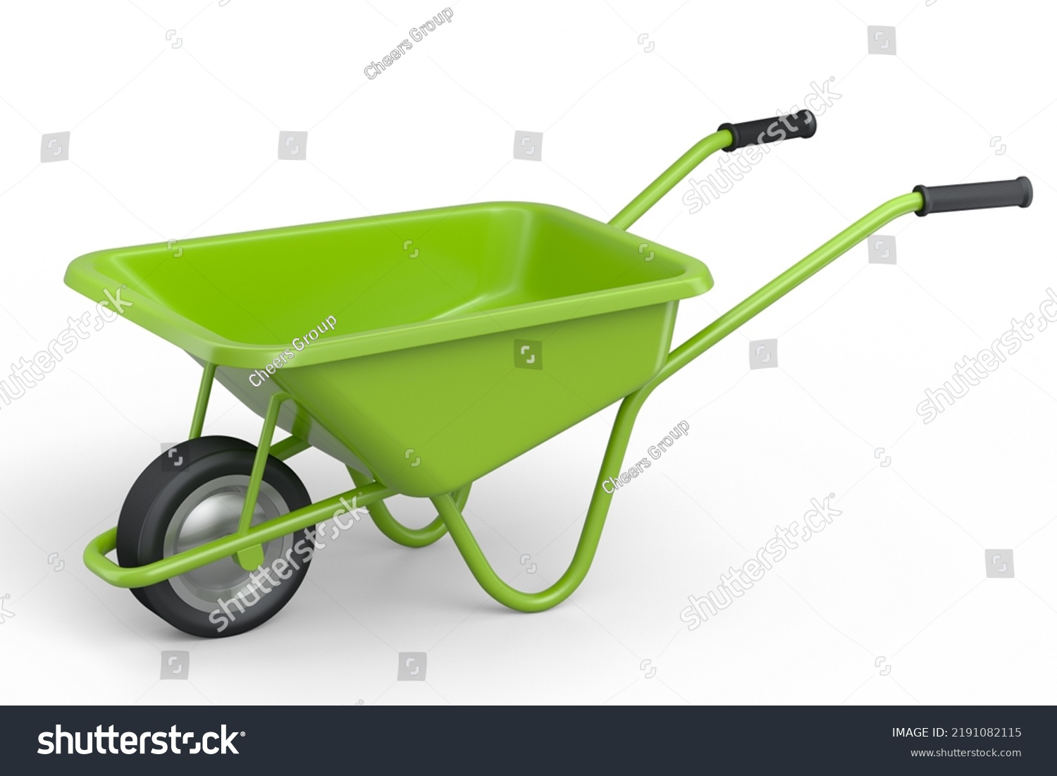 Garden Wheelbarrow Isolated On White Background Stock Illustration ...