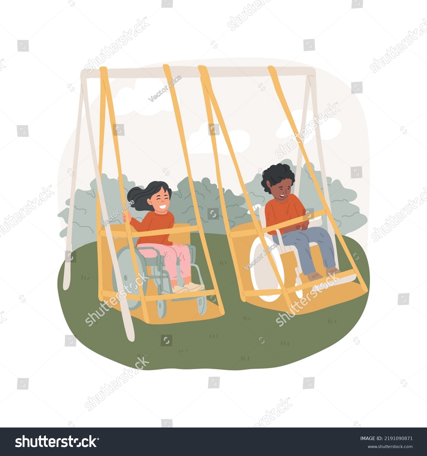 Inclusive Playground Isolated Cartoon Vector Illustration Stock Vector