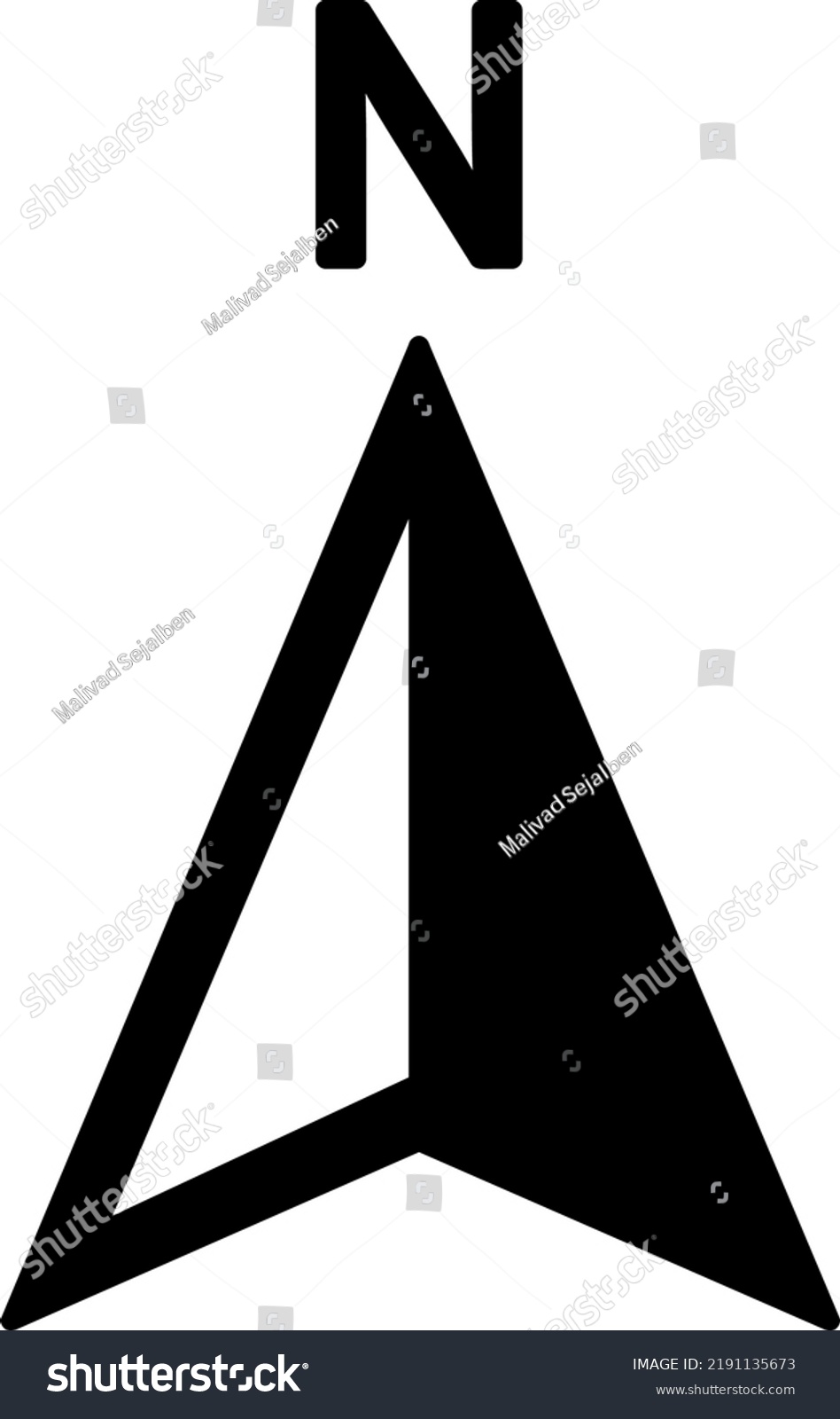 North Arrow Icon Symbol Vector On Stock Vector (Royalty Free ...