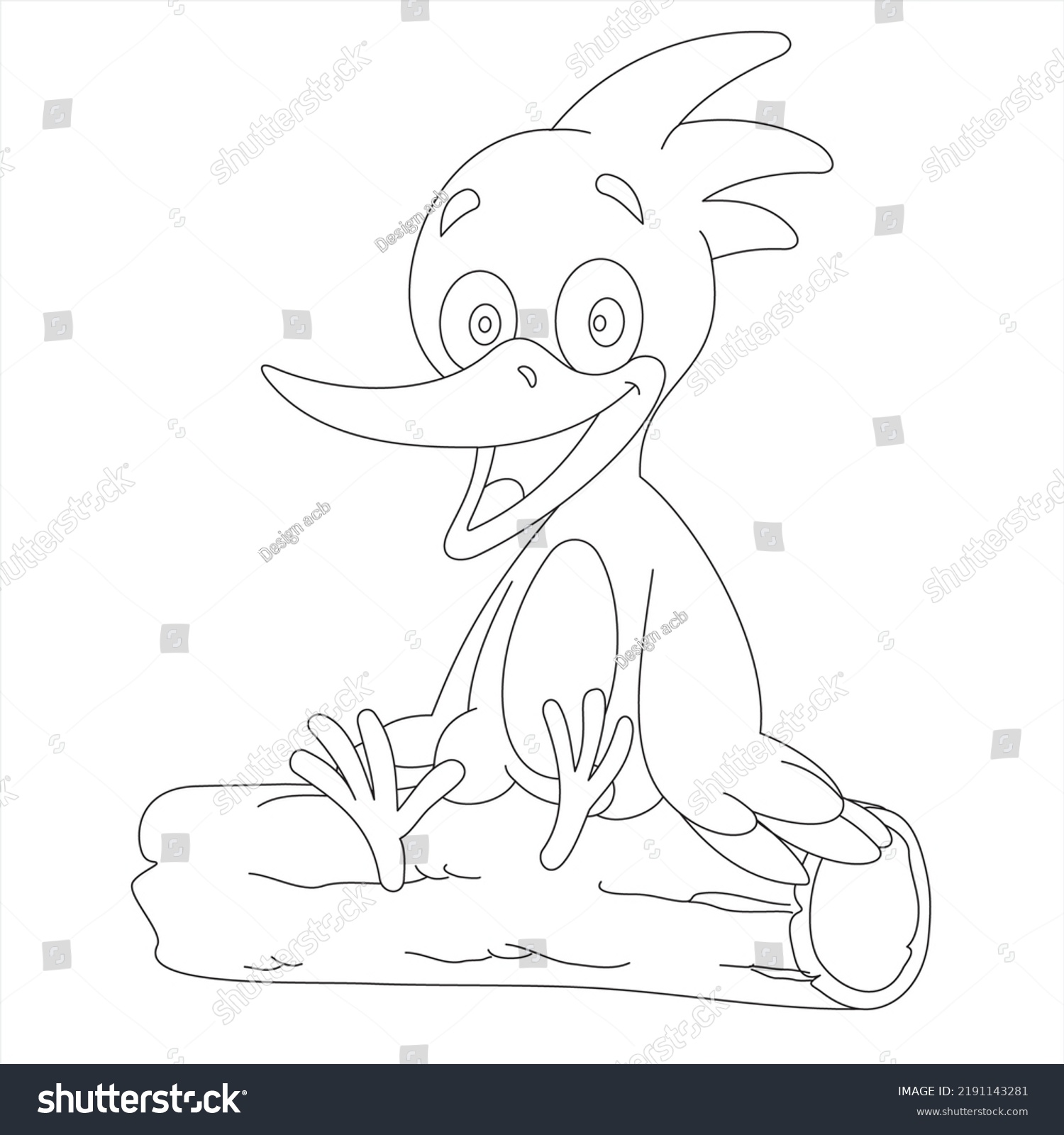 Simple Woodpecker Line Art Design Stock Vector (Royalty Free ...