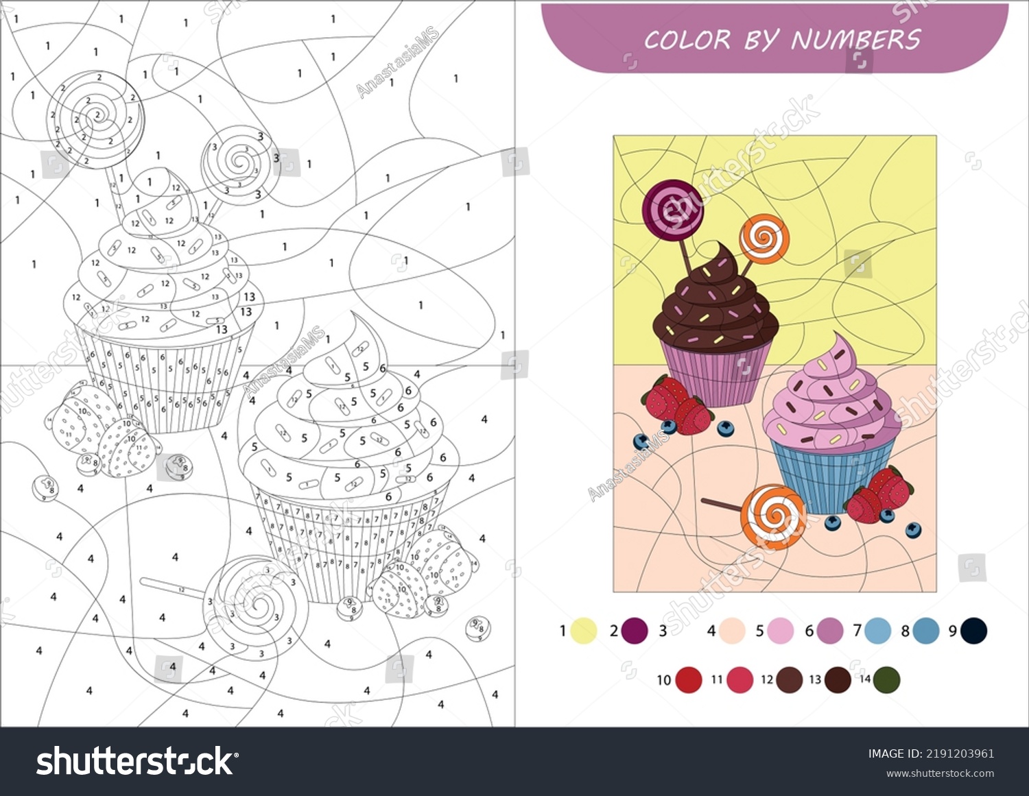 Coloring Book Children By Numbers Food Stock Vector (royalty Free 