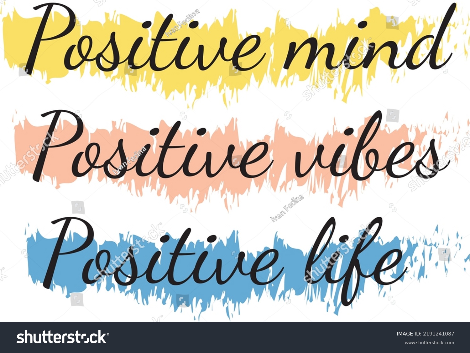 Vector Drawing Motivating Phrase Positive Mind Stock Vector (Royalty ...