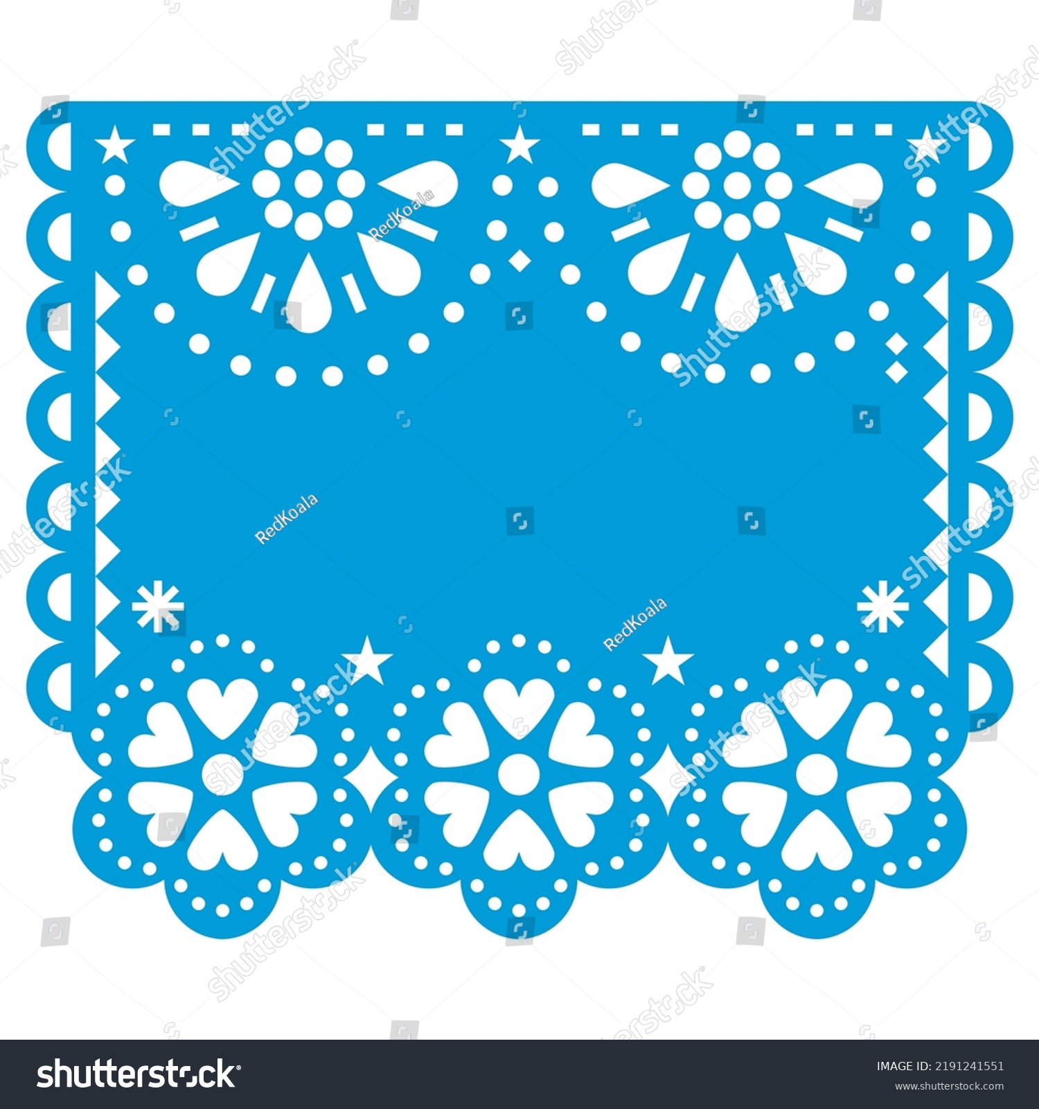 Papel Picado Vector Template Design Blank Stock Vector (Royalty Free ...