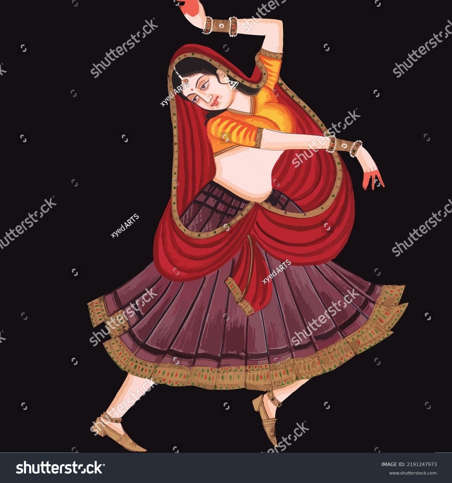 Indian Queen Princess Portrait Inspired By Stock Vector Royalty Free 2191247973 Shutterstock