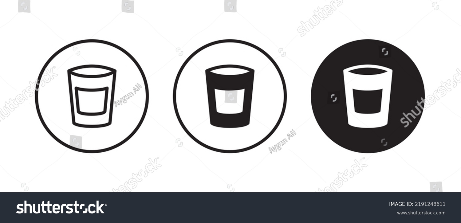 Water Glass Icon Glass Drink Beverage Stock Vector Royalty Free 2191248611 Shutterstock