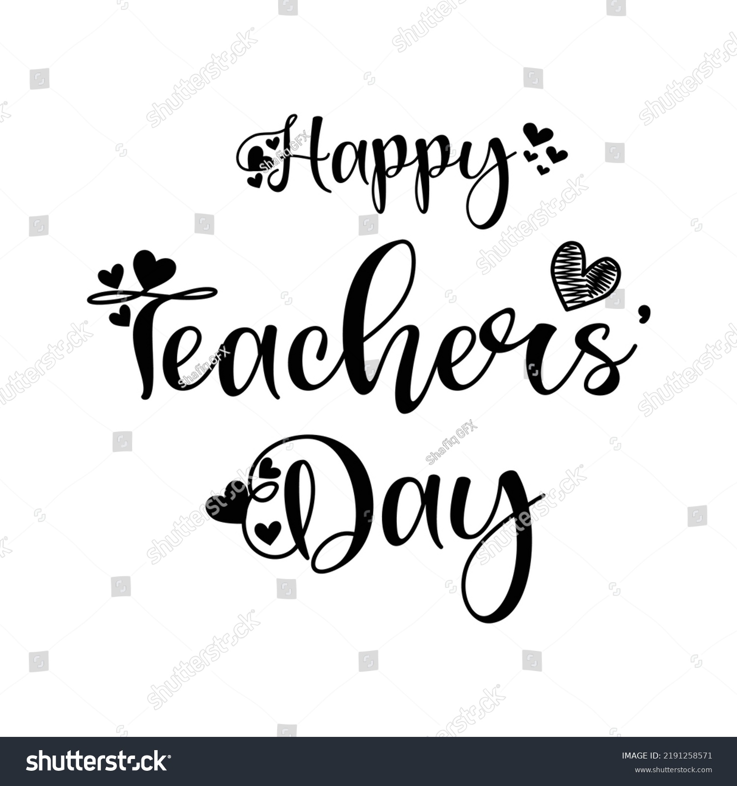 Happy Teachers Day Unique Typography Poster Stock Vector (Royalty Free ...