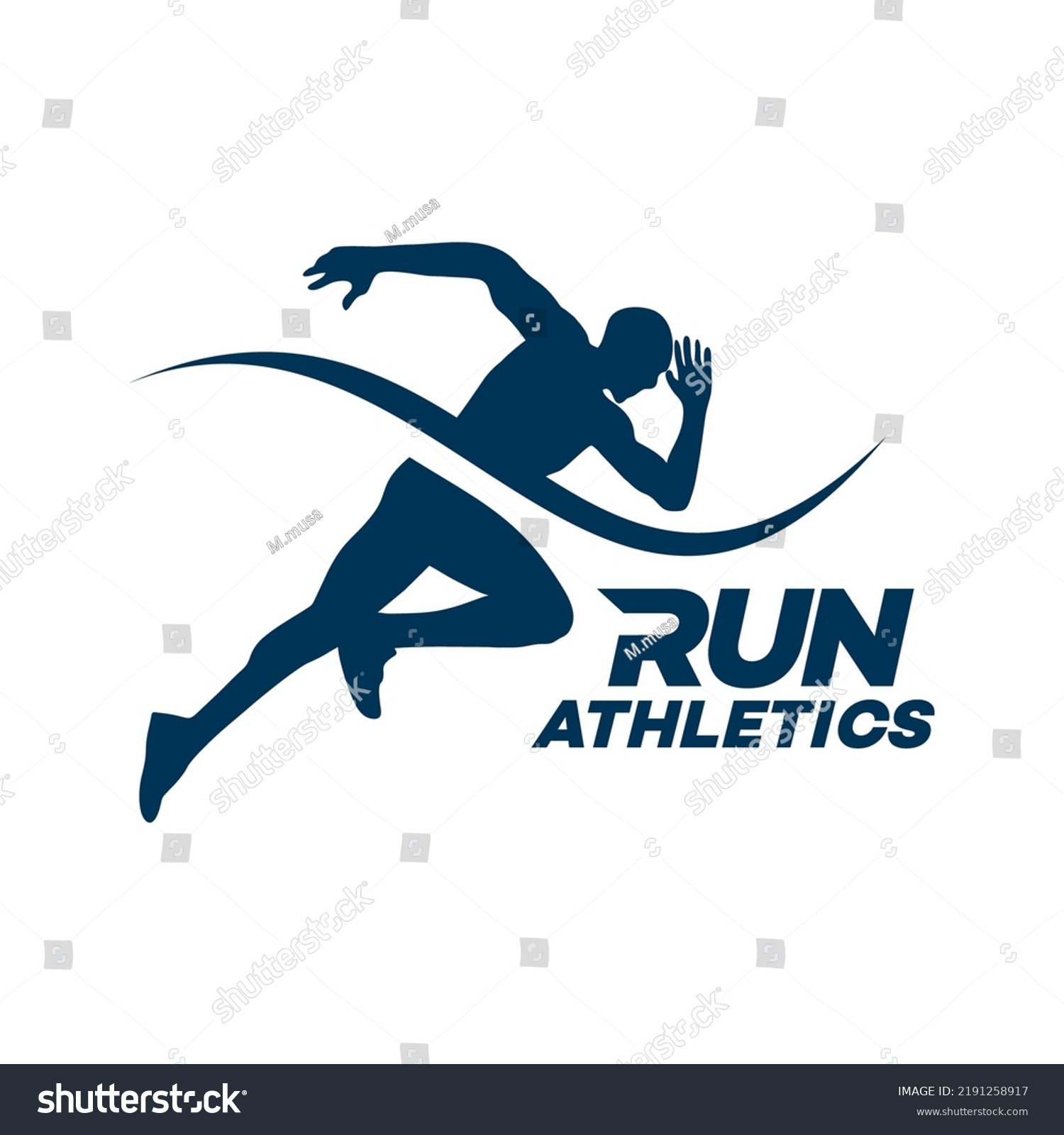 Running Man Silhouette Logo Template Illustration Stock Vector (Royalty ...