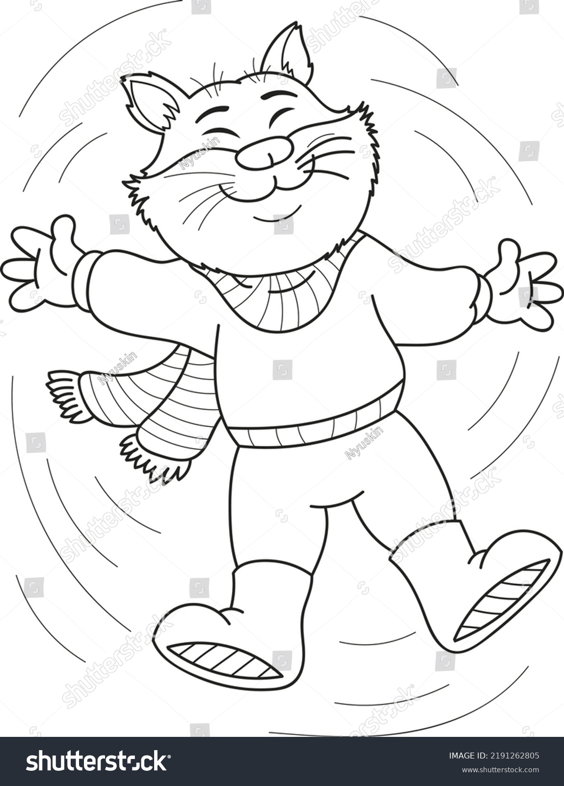 Coloring Page Outline Cartoon Smiling Cute Stock Vector (Royalty Free ...