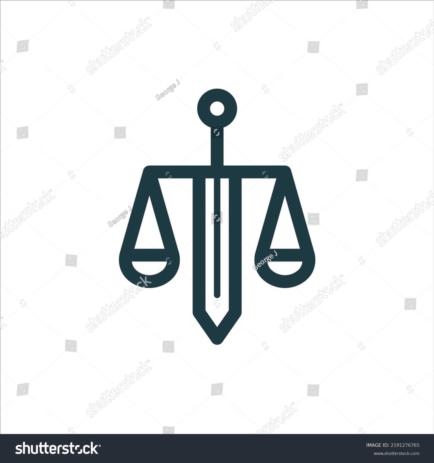 Scale Sword Justice Scales Abstract Symbol Stock Vector (Royalty Free ...