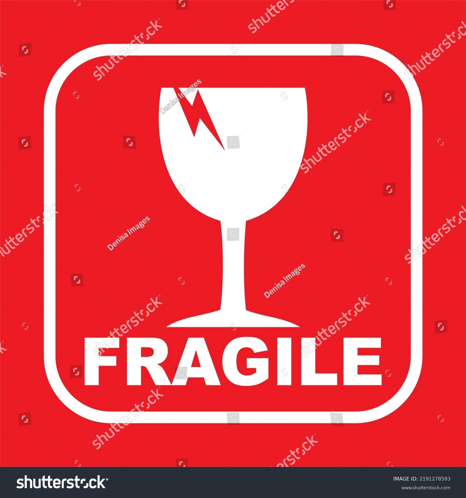 Packaging Labels Fragile Vector Red Sign Stock Vector (Royalty Free ...