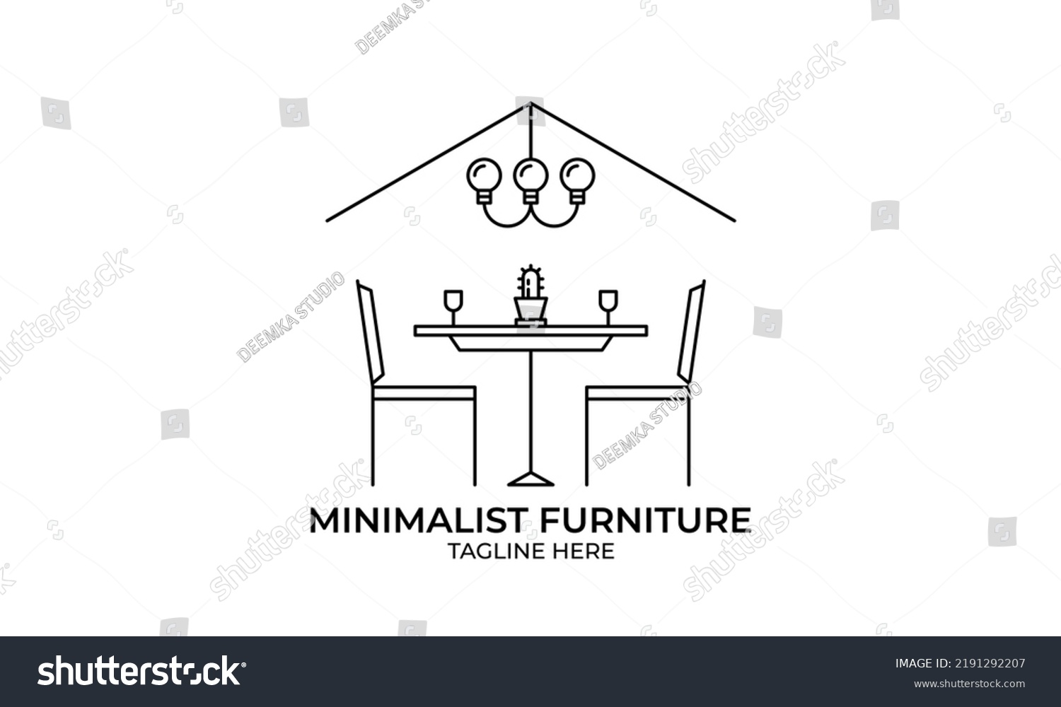 Minimalist Furniture Logo Line Art Furniture Stock Vector (Royalty Free ...