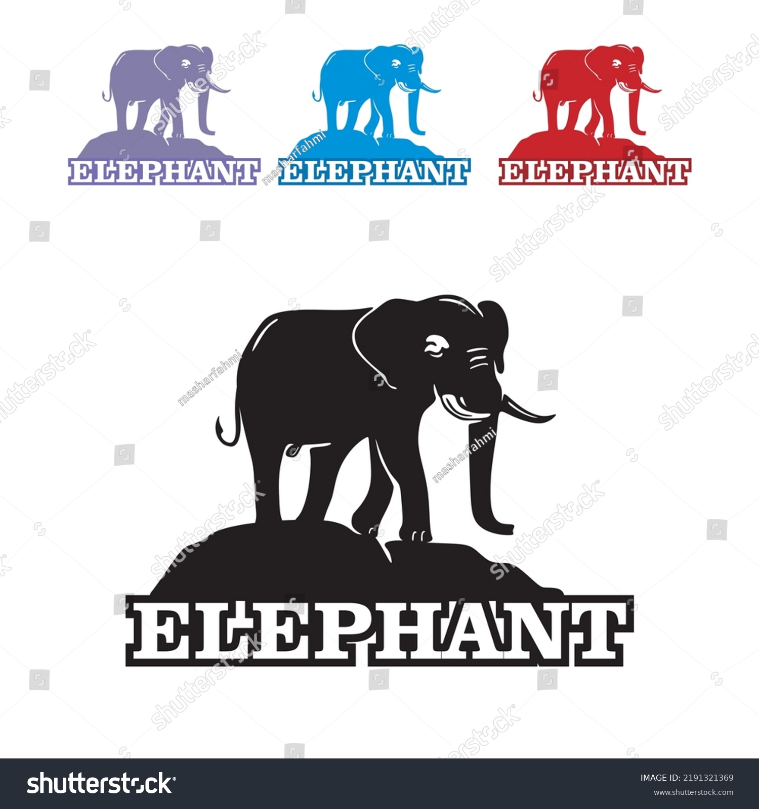 Big Elephant Walking Logo Silhouette Jumbo Stock Vector (Royalty Free ...