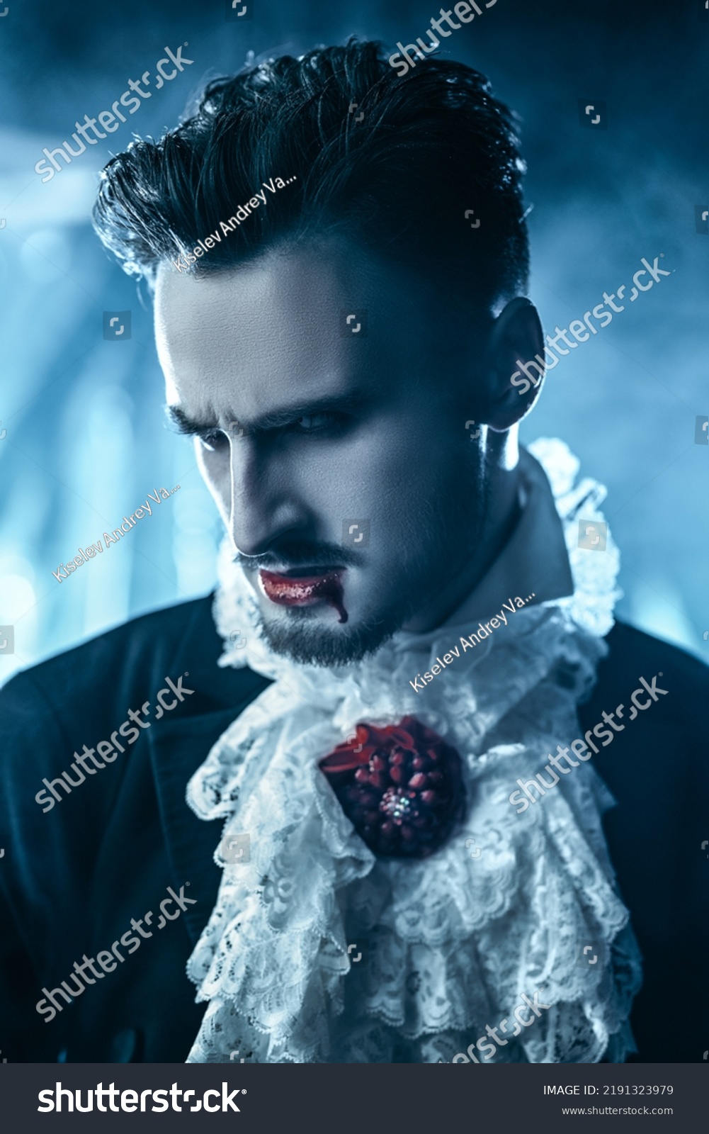 Vampires Evil Handsome Vampire Man Blood Stock Photo 2191323979 ...