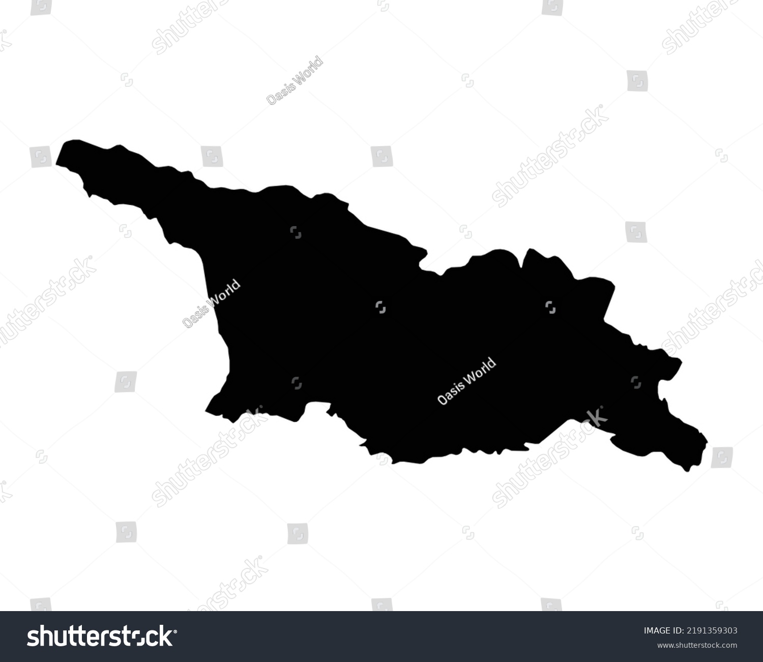 Georgia Map Georgian Country Map Black Stock Vector (Royalty Free ...