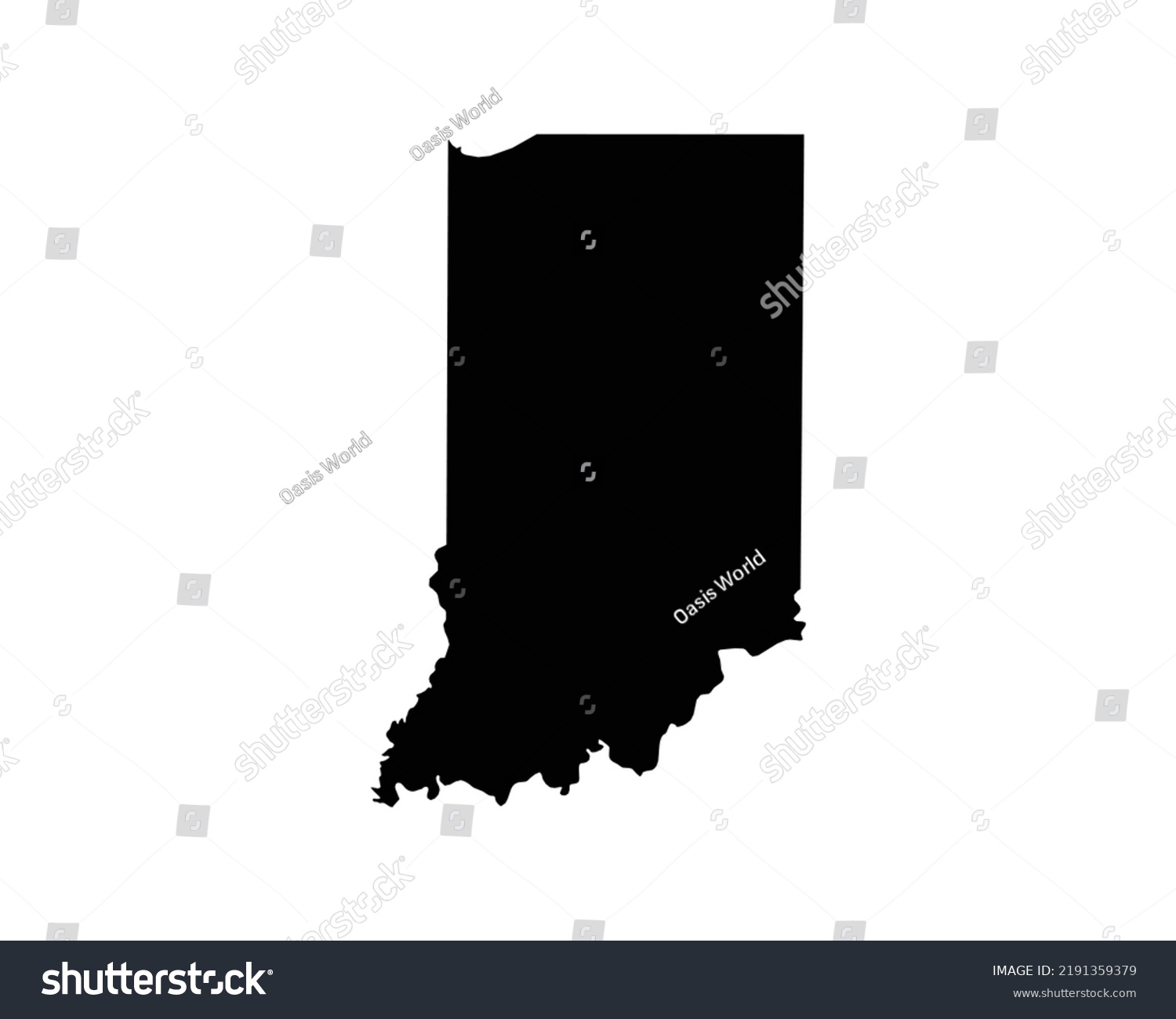 Indiana Us Map Usa State Map Stock Vector (Royalty Free) 2191359379 ...