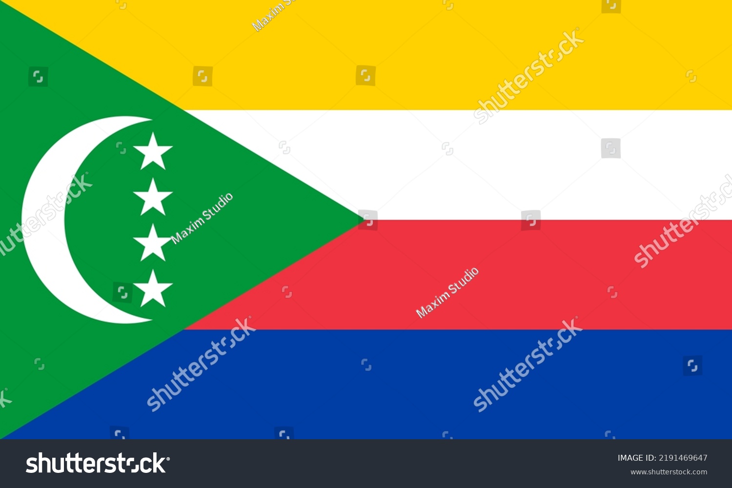 Flag African Arabs Comorians Flag Representing Stock Illustration ...