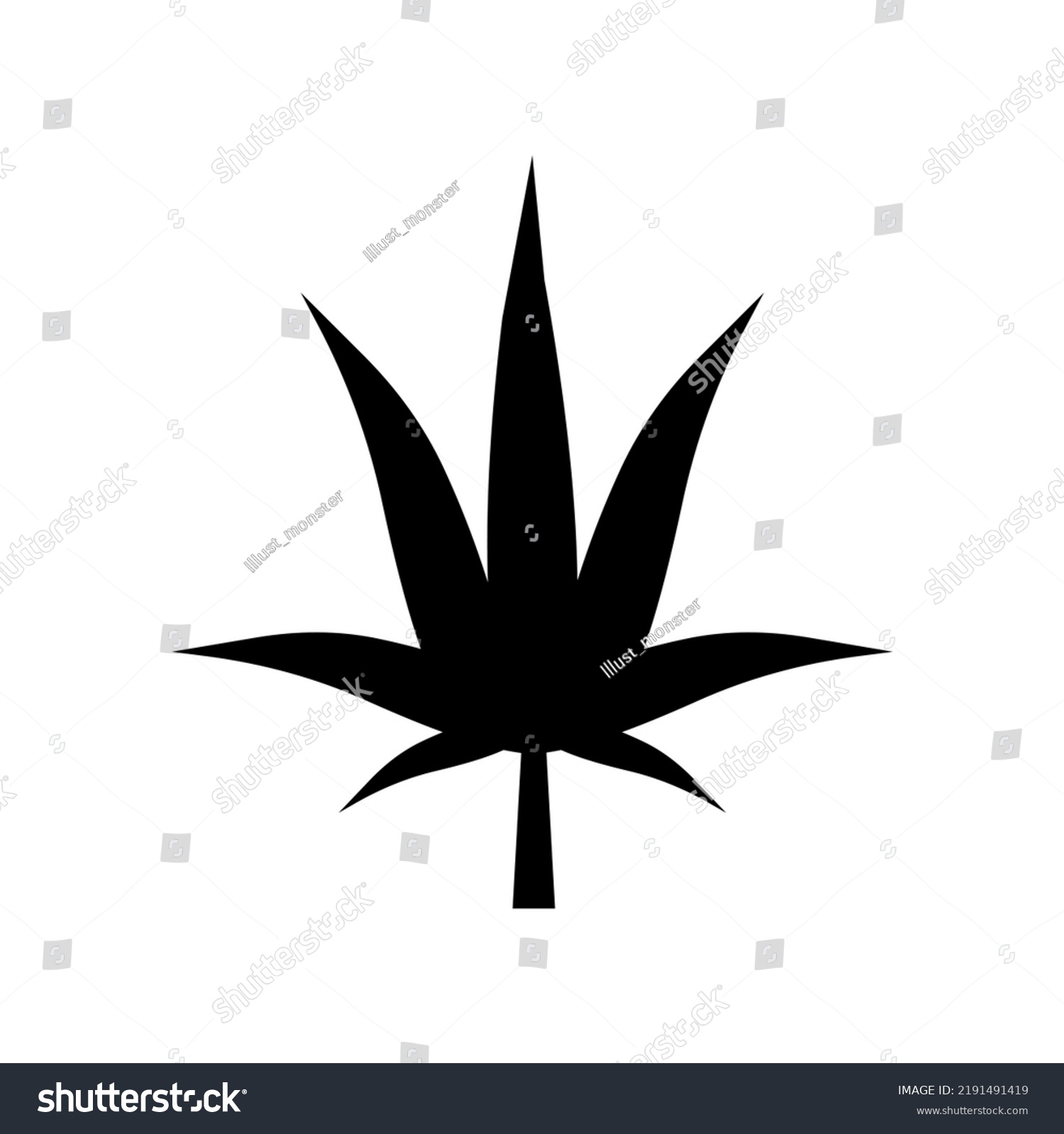 Cannabis Leaf Marijuana Leaf Silhouette Icon Stock Vector (Royalty Free ...