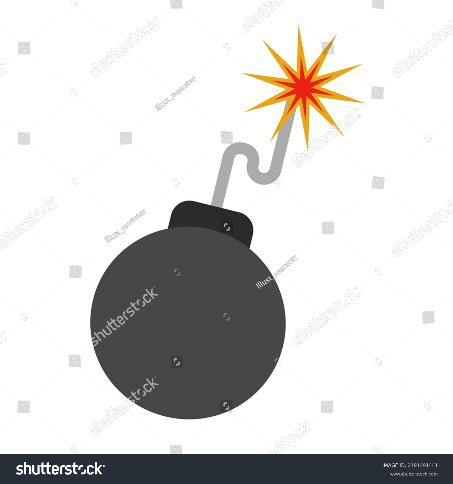 Fire Ignited Bomb Icon Hazardous Material Stock Vector (Royalty Free ...