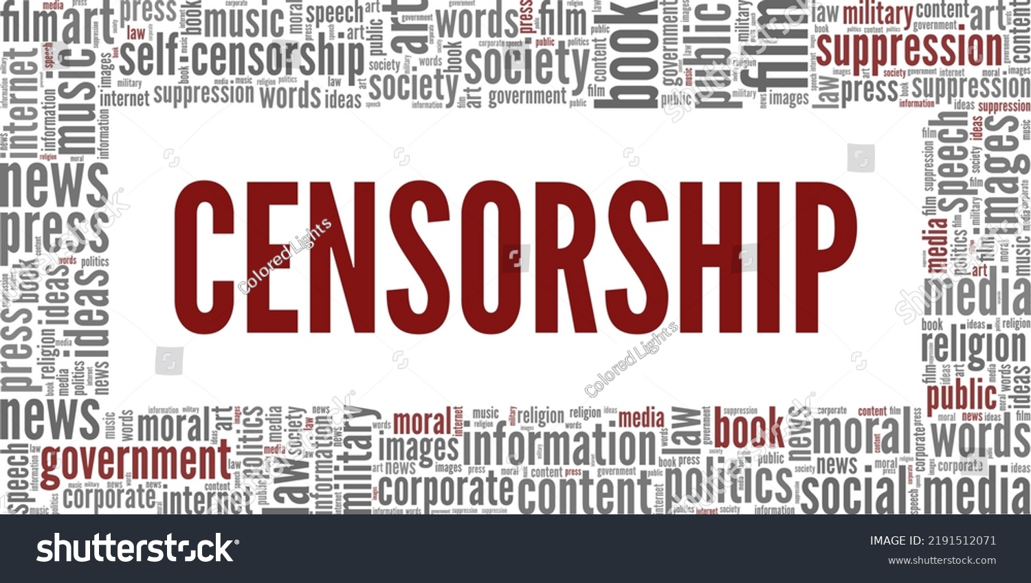 Censorship Word Cloud Conceptual Design Isolated Stock Vector (Royalty ...