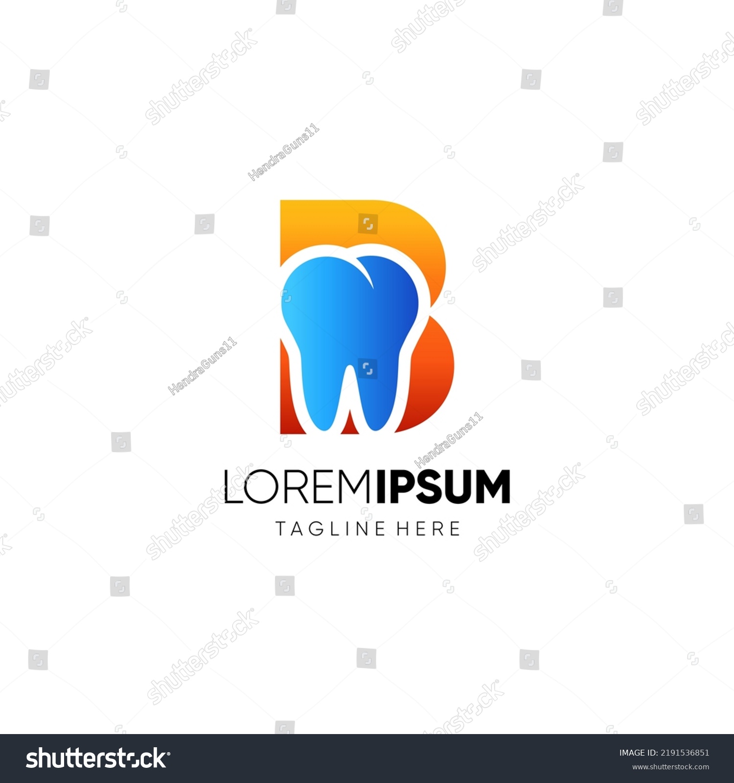 Letter B Dental Tooth Logo Design Stock Vector (Royalty Free ...