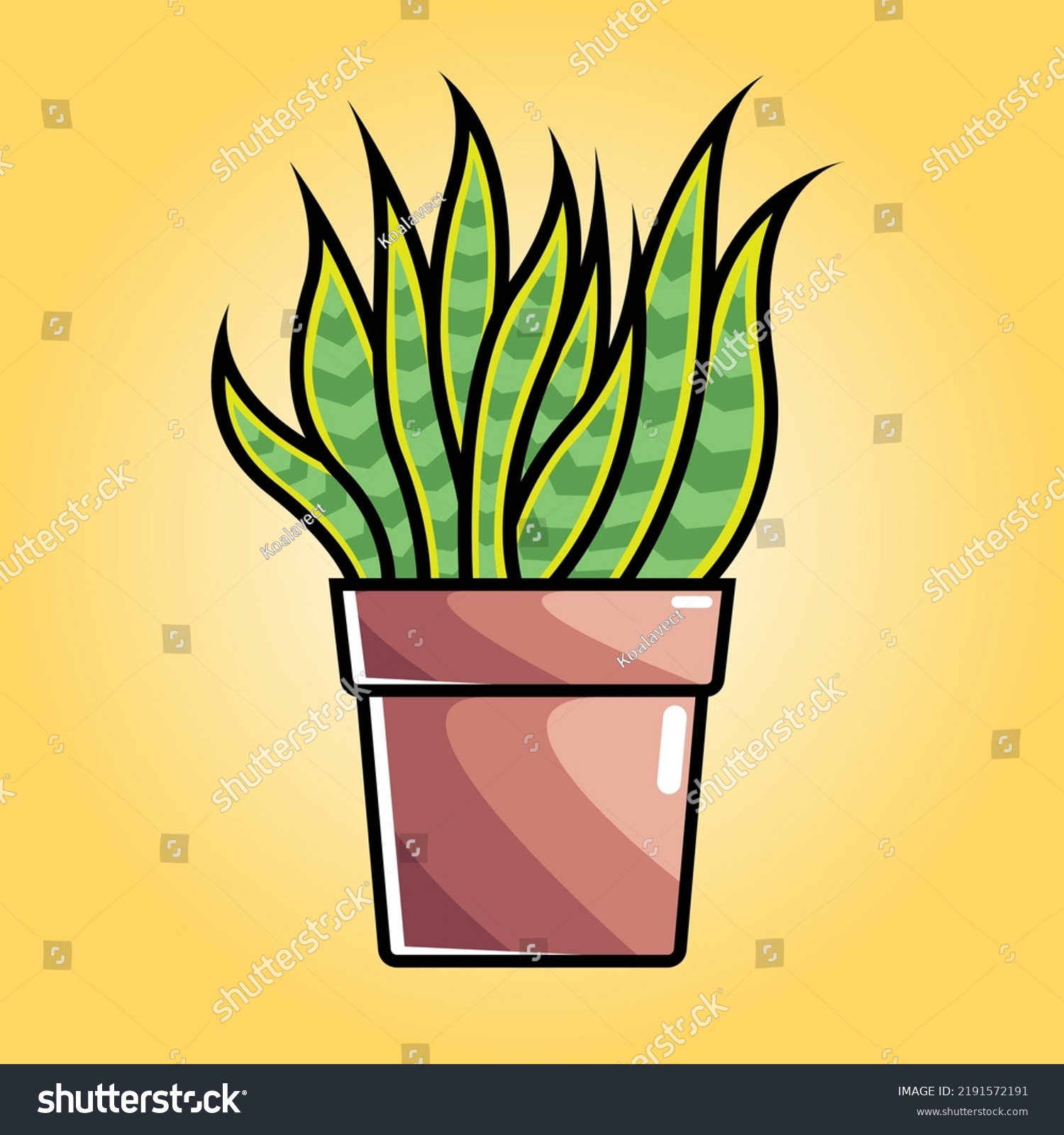 Potted Plants Vector Plant Cartoon Style Stock Vector Royalty Free 2191572191 Shutterstock