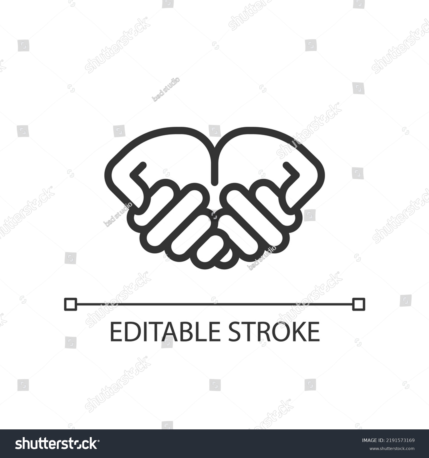 Begging Hands Pixel Perfect Linear Icon Stock Vector (Royalty Free ...