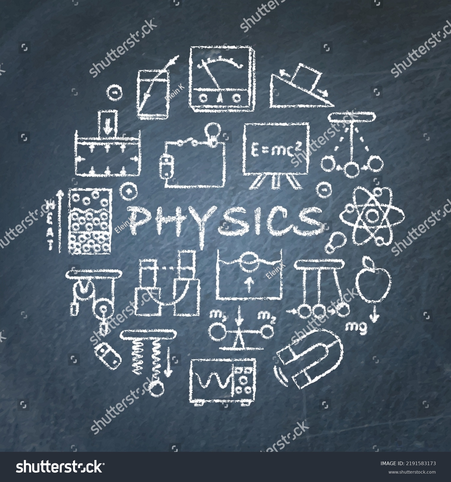 Physics Science Round Concept Banner On Stock Vector (Royalty Free ...