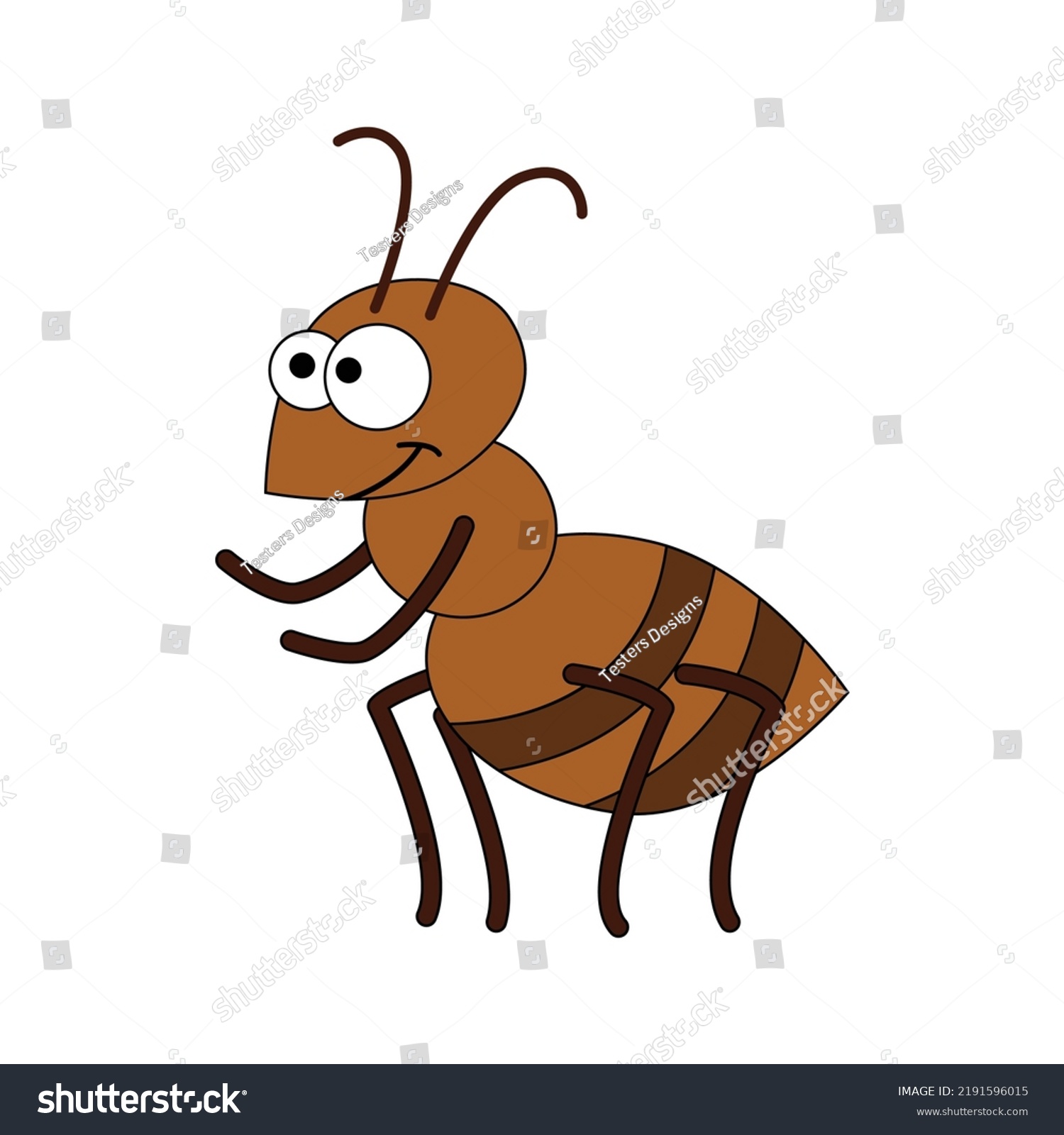 Cute Cartoon Ant Letter Ant Vector Stock Vector (Royalty Free ...