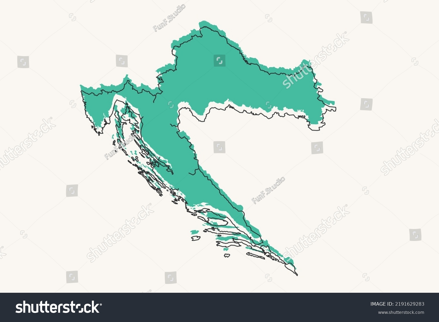 Croatia Map World Map International Vector Stock Vector Royalty Free Stock Vector Croatia Map World Map International Vector Template With Black And Green Geometric Shapes And 2191629283
